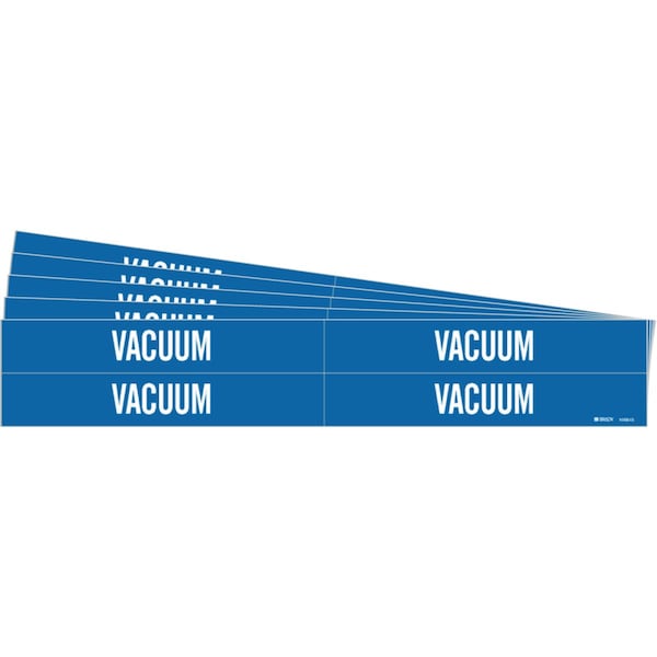 Brady VACUUM Pipe Marker Style 4 White on Blue 4 per Card, 5 PK 105813-PK - main